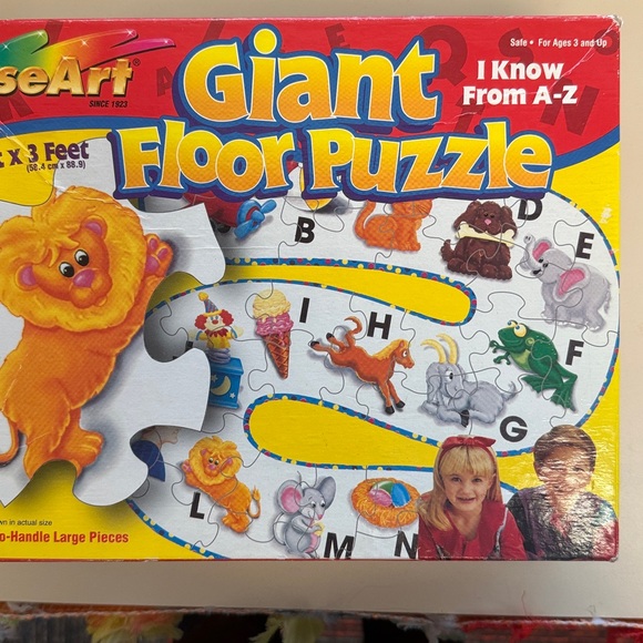 ROSEART 2’ x 3’ GIANT FLOOR PUZZLE ALPHABET WITH PICTURES 54-PIECES AGES 3+ USED - Picture 2 of 11
